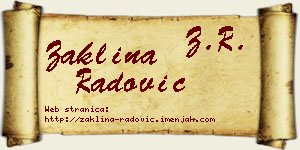 Žaklina Radović vizit kartica